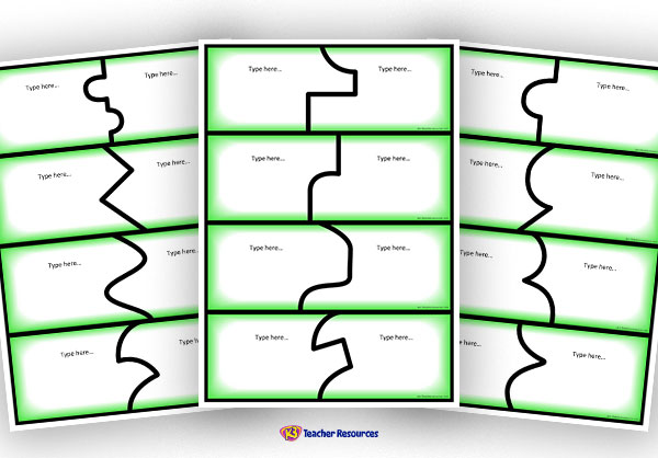jury Mind victim Editable Puzzle Template - 2 Piece Rectangles - K-3 Teacher Resources